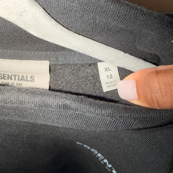 Fear of God Essentials Dark Gray Crewneck Sweater - Picture 3 of 3